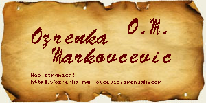 Ozrenka Markovčević vizit kartica